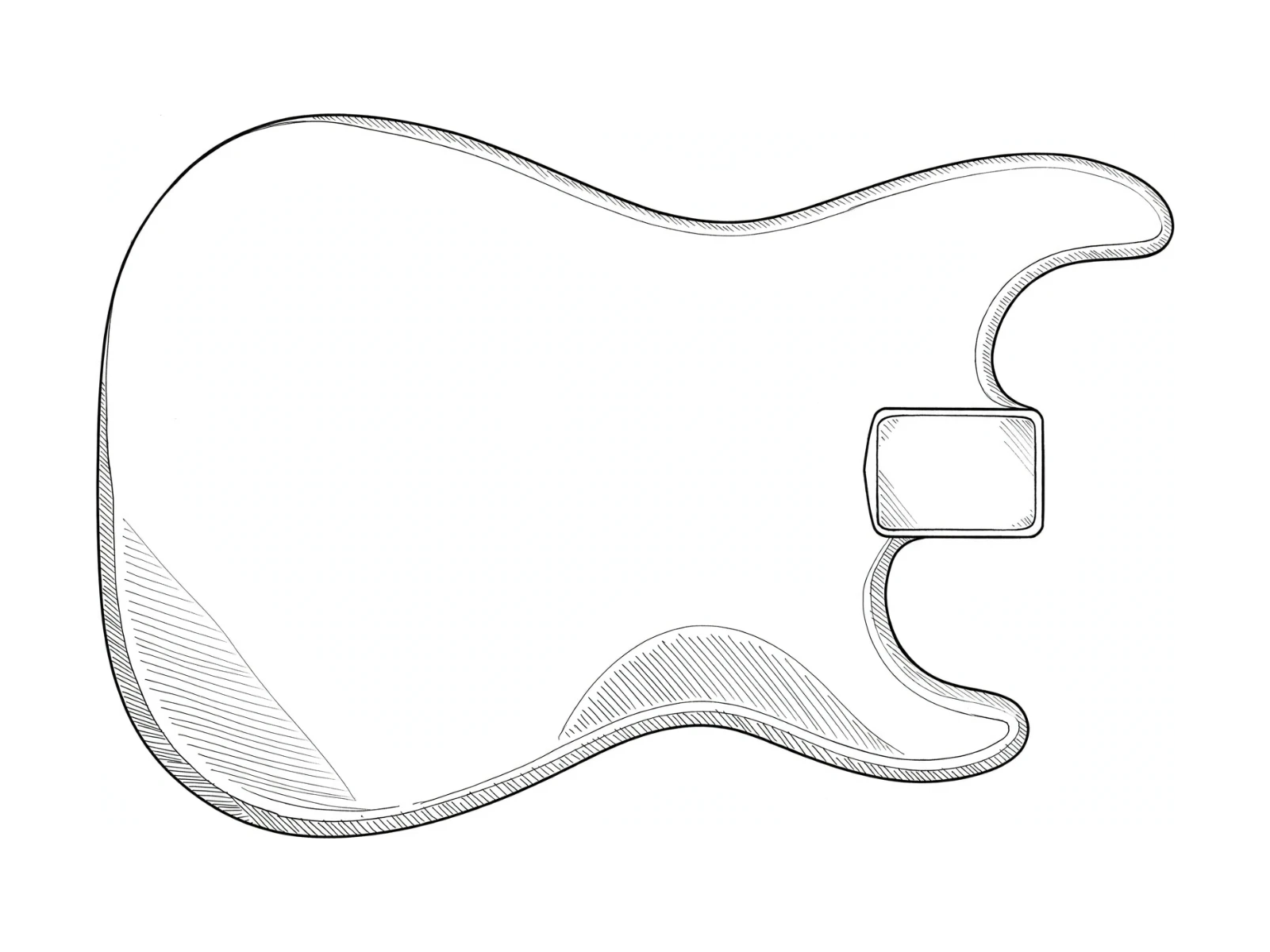 Charvel Pro-Mod San Dimas Style 1 HH FR E body shape illustration