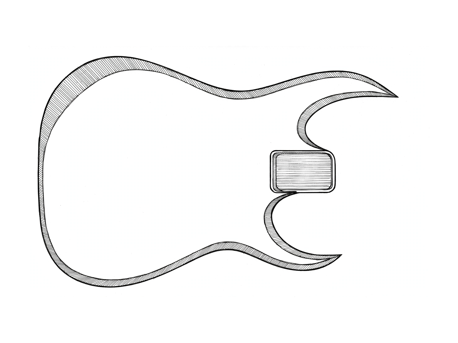 Charvel Pro-Mod DK24 HH 2PT body shape illustration